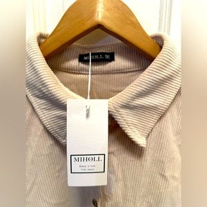 NWT Cream Miholl Corduroy Shirt, size M.